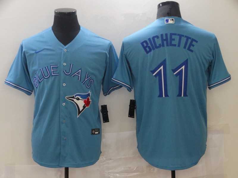 Men%27s Toronto Blue Jays #11 Bo Bichette Light Blue Stitched MLB Cool Base Nike Jersey->texas rangers->MLB Jersey